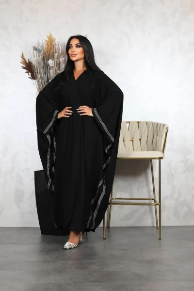 Abaya Crepe Black Free Size IB176 Black